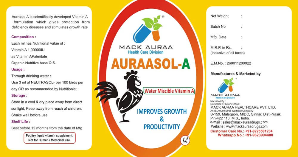Auraasol - A Poultry Feed, Nutritional Feed Supplements for Poultry in Nashik